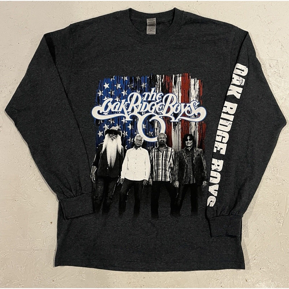 The Oak Ridge‎ Boys Shirt Men's Medium Long Sleeve Double Sided Black Patriotic
